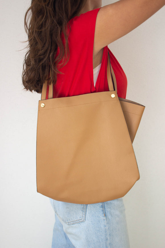 Bolsa de vinil piel café H&M