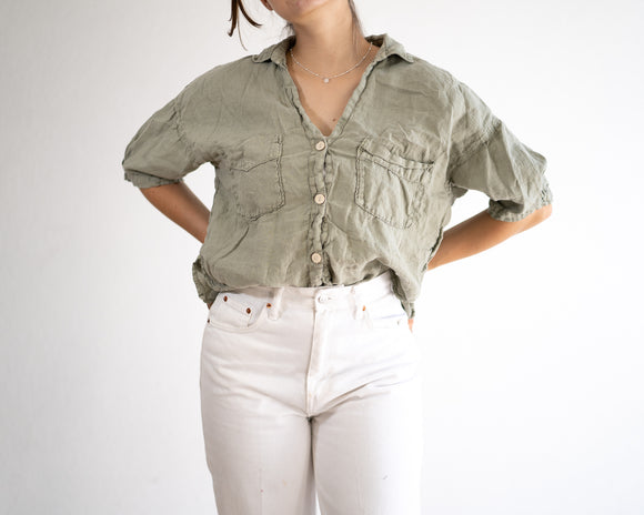 Blusa Verde militar corta