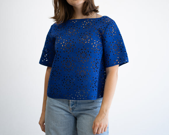 Blusa - Top Azul Boxy