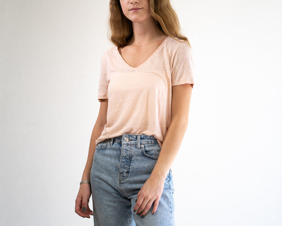 Blusa Rosa Cuello V